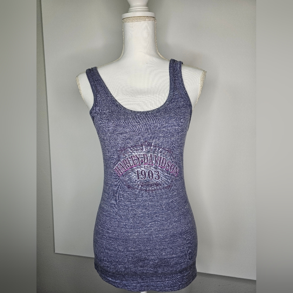 Harley-Davidson Women’s Tank Top Size M Purple Heather J&L Sioux Falls SD 1903